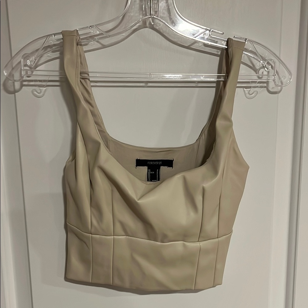 Beige Sleeveless Women's Top